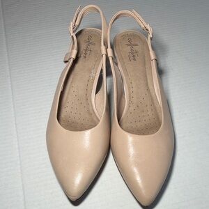 Clarks Cream Slingback Heels